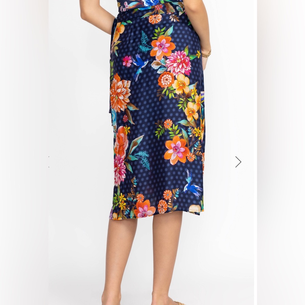 JOHNNY WAS OCEAN DREAMER WRAP MIDI SKIRT S - Picture 2 of 3